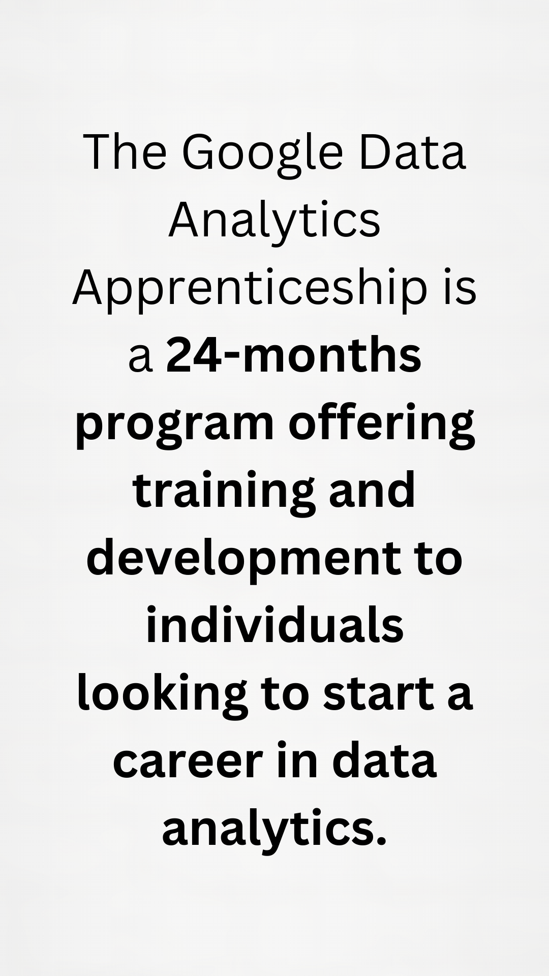 Google data analytics apprenticeship