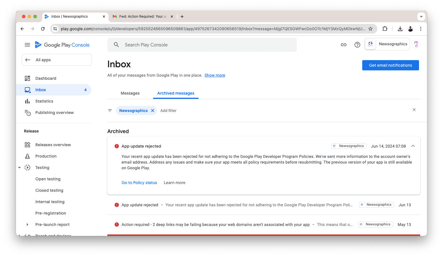 Fix Google Play Console Rejected & Resubmit App