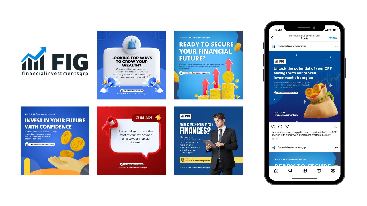 Logo, Branding and Social Media Designs for FinancialInvestmentsGrp​_thewodm