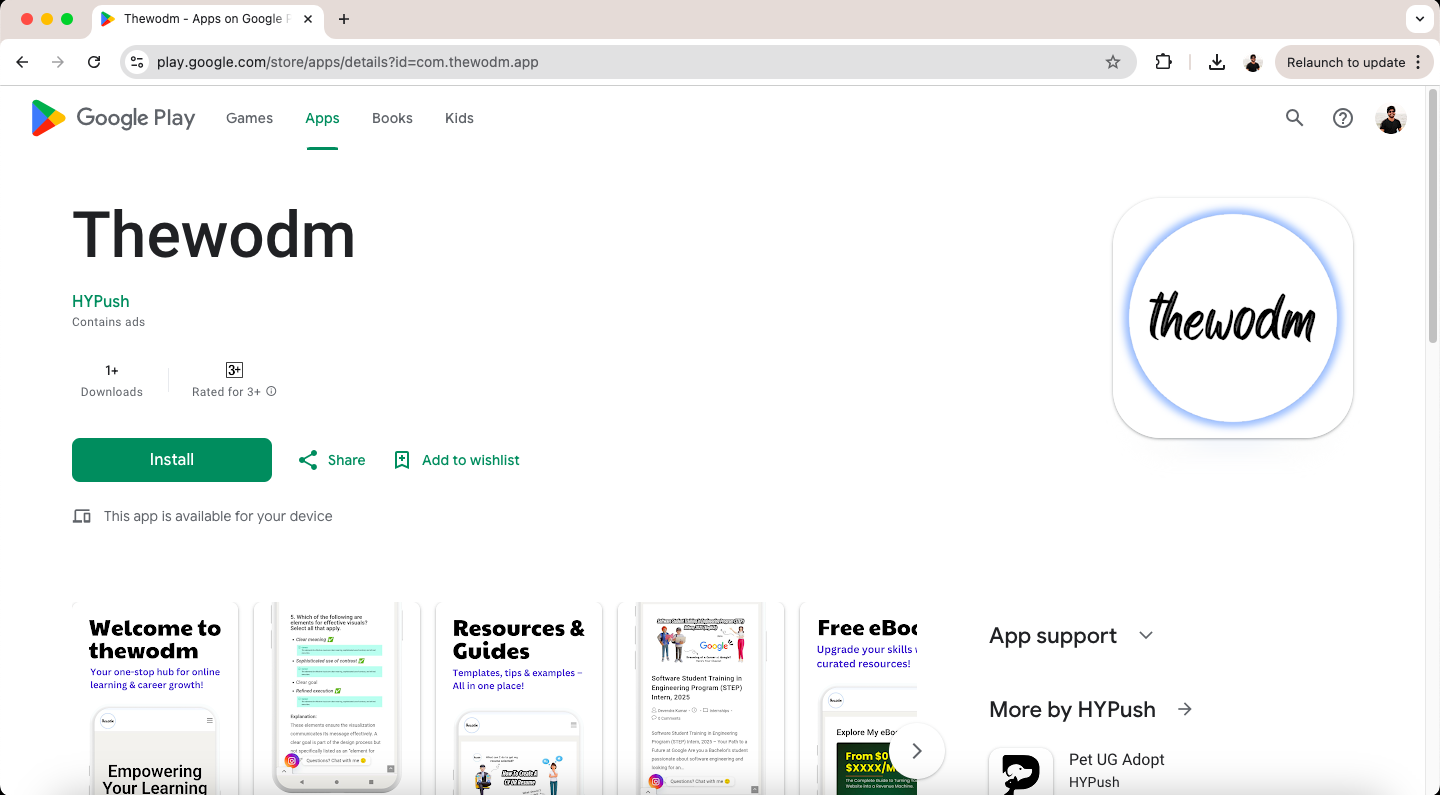 convert website into android app_thewodm