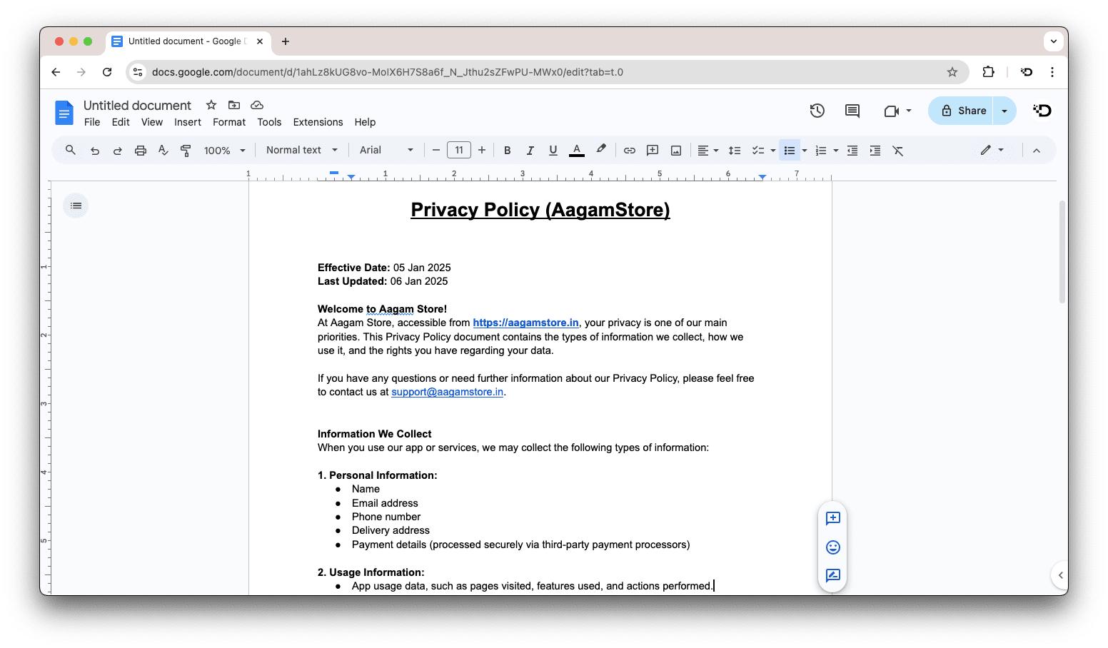 publish android app with privacy policy