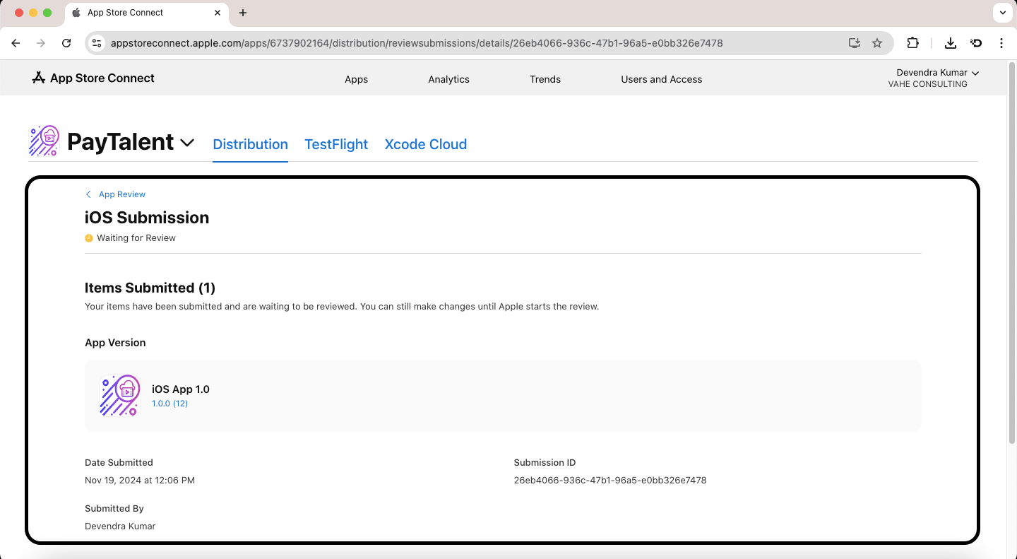 publish iOS app on App Store