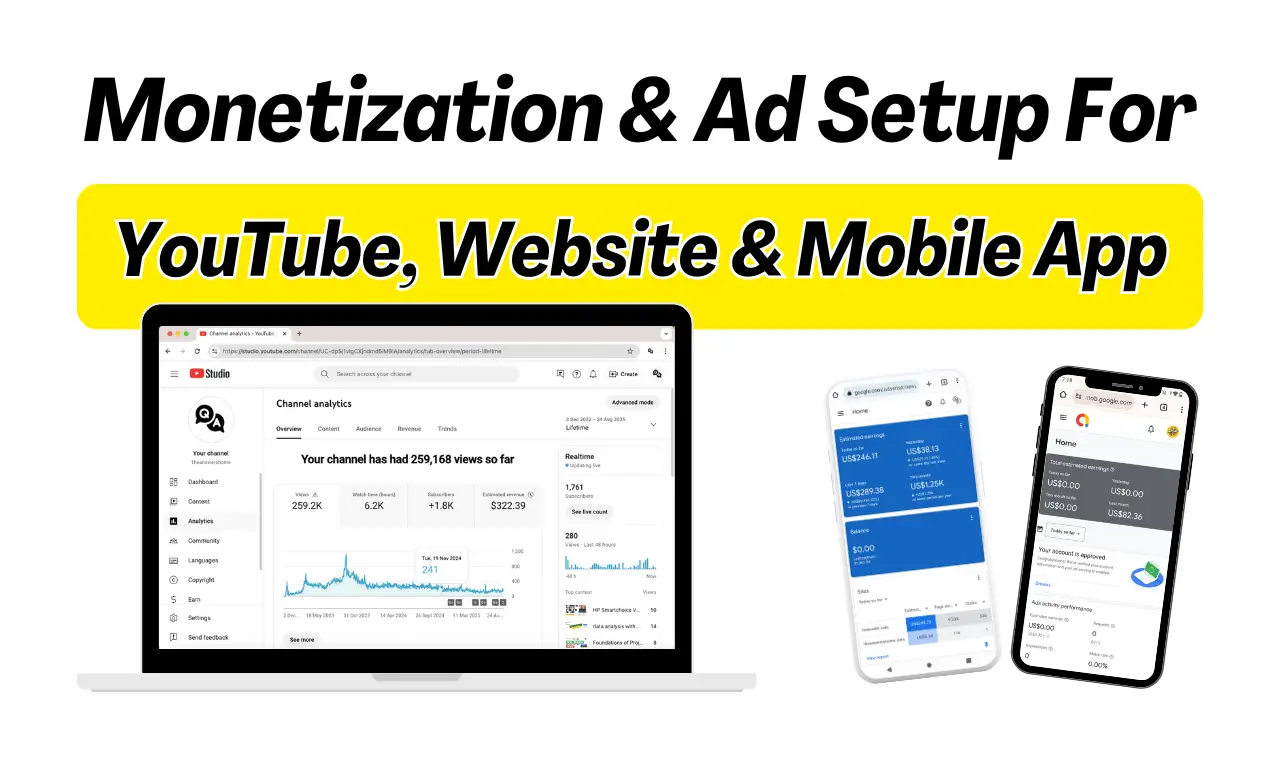 You are currently viewing I will help you with monetization & ad setup for YouTube, websites, apps
